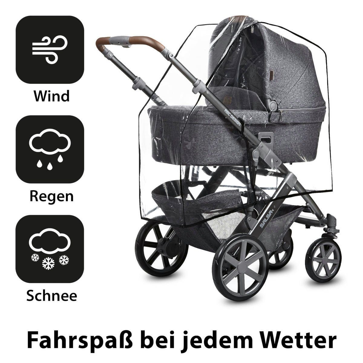 ABC Design Kinderwagen-Regenschutzhülle ABC Design Regenschutz Salsa, Condor, Turbo, Viper, Samba (Packung), Universal-Regenschutz