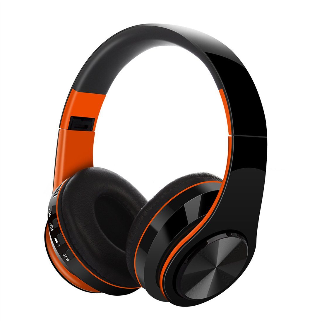 Plug-in-Sport-Headset, Bluetooth-Headset, Stereo-Sound DÖRÖY orange Bluetooth-Kopfhörer kabelloses