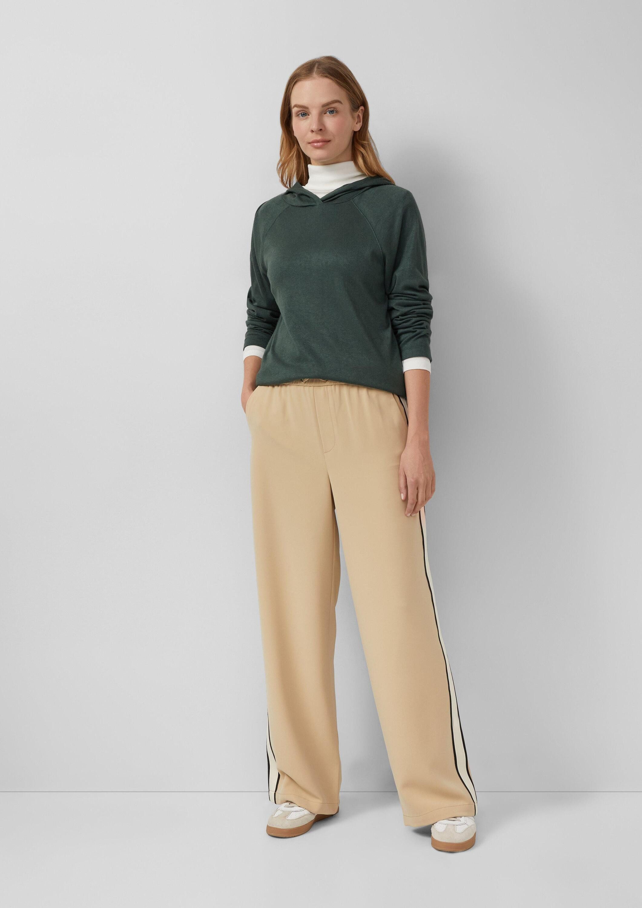 s.Oliver Longpullover T-Shirt Meliertes Longsleeve aus Stretchjersey mit Kapuze