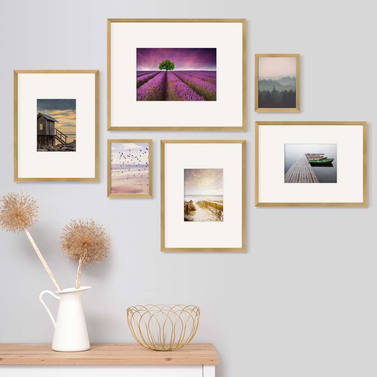 PHOTOLINI Bilderrahmen 6er Set Modern Schmal günstig online kaufen