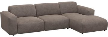 FLEXLUX Ecksofa Lucera Chaislongue + 2,5 Sitzer, modern & anschmiegsam, Kaltschaum, Stahl-Wellenunterfederung