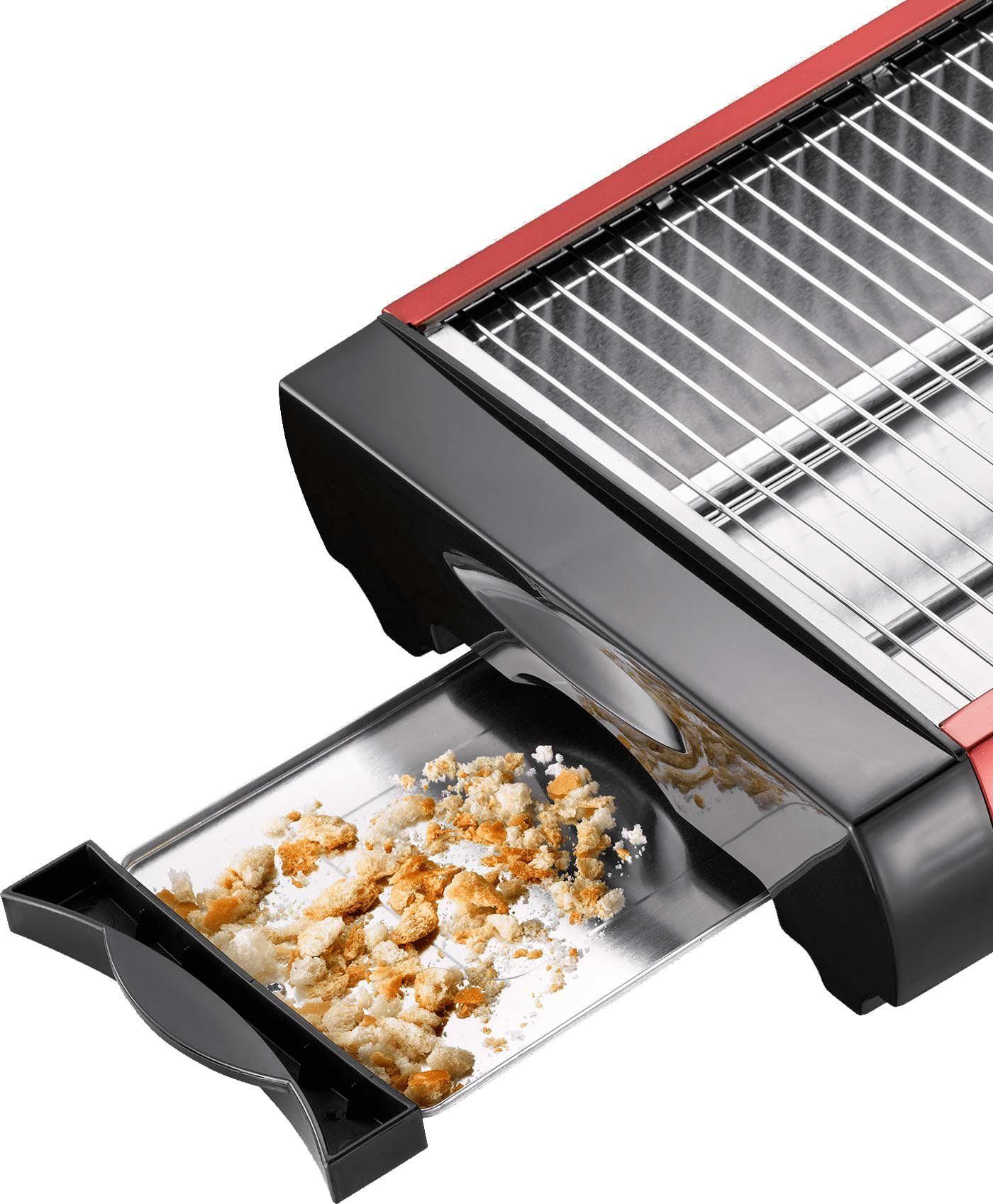 EPIQ Toaster 80001211 Flach-Toaster Brötchen-Röster, rot, 600 W – Bild 5 von 5