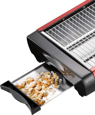 EPIQ Toaster 80001211 Flach-Toaster Brötchen-Röster, rot, 600 W