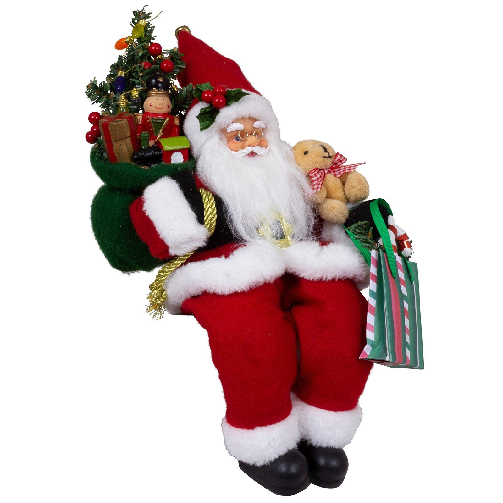 Kjell 1 Paradise Christmas Hinsetzen 30cm, sitzend / Kantenhocker 45cm (Dekofigur zum St., rot, Weihnachtsmann Weihnachtsdeko),