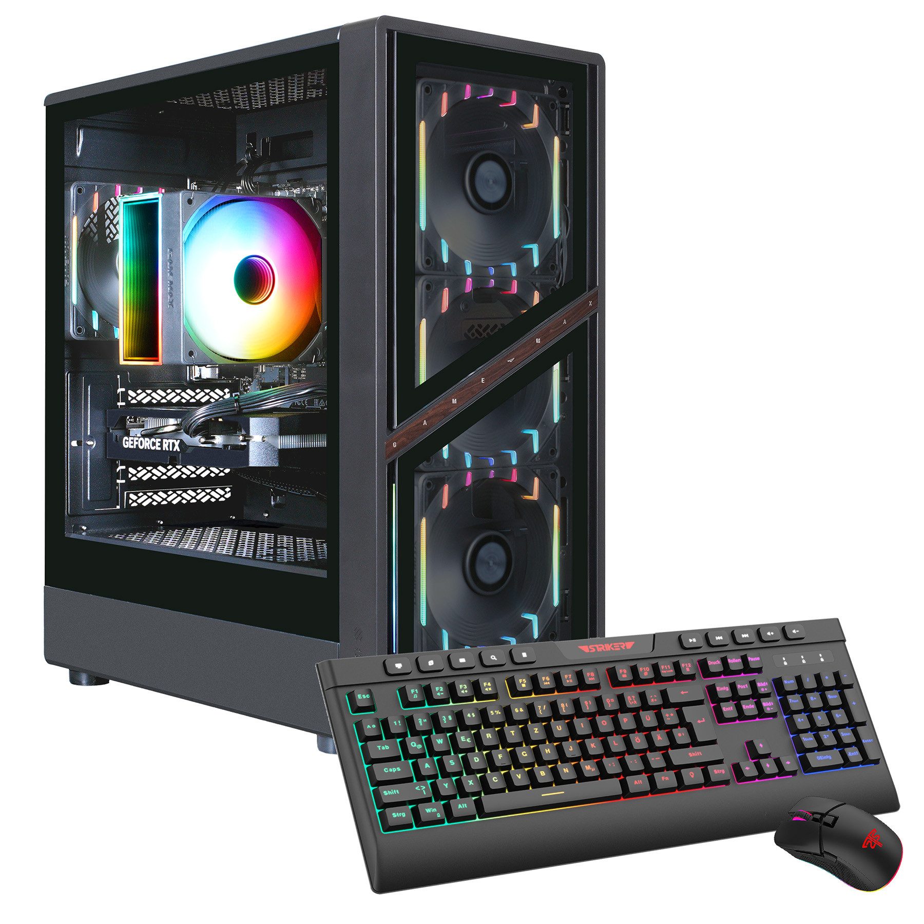 GAMEMAX AERIS GB 8118 AMD Ryzen 5 5500 16GB 480GB SSD RTX 5050 Gaming-PC (AMD Ryzen 5 5500, RTX 5050, 16 GB RAM, 480 GB SSD, Luftkühlung aktiv, Windows 11)