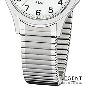 Regent Quarzuhr Regent Damen Uhr 2242424 Metall Quarz, (Analoguhr), Damen Armbanduhr rund, klein (ca. 29mm), Metallarmband