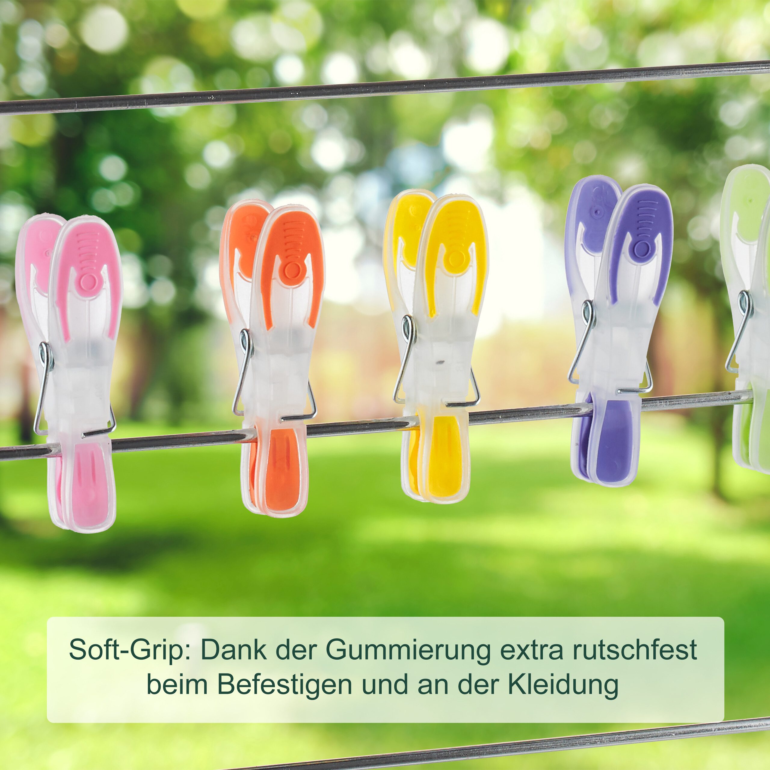 relaxdays Wäscheklammern Wäscheklammern Soft-Grip 75 Stück – Bild 2 von 5
