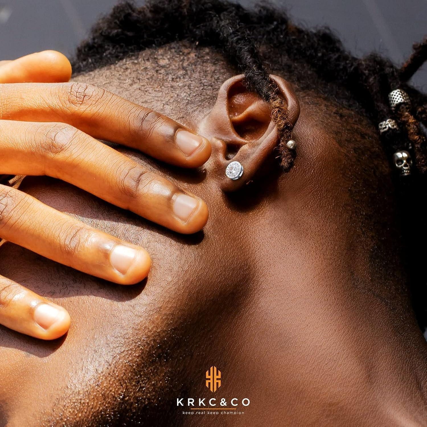 LuxusKollektion Ohrring und Ketten Set Herren Ohrringe Silber 925 Iced Out günstig online kaufen