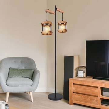 etc-shop Stehlampe, Leuchtmittel nicht inklusive, Stehleuchte Holz Standlampe Esszimmer Design