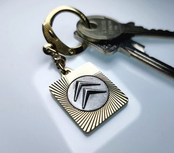 HR Autocomfort Schlüsselanhänger CITROEN Logo Schlüsselanhänger Metall original aus 1959 Diamantschliff Lüfterrad