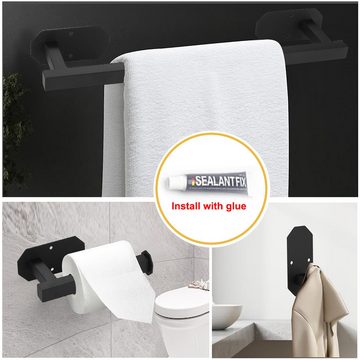 BlauCoastal Handtuchhalter 9-teiliges Badezimmer-Handtuchhalter-Set, Für Küche,Bad,Schwarz