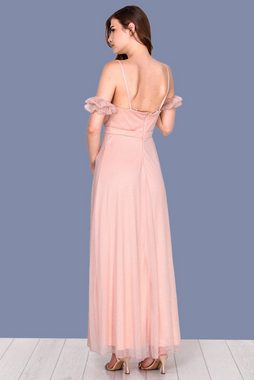 Modabout Abendkleid Langes Abendkleid Maxikleid mit Schulterfrei -NELB0588D5146PDR (1-tlg)