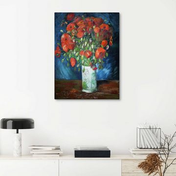 Posterlounge Leinwandbild Vincent van Gogh, Vase mit rotem Klatschmohn, Wohnzimmer Malerei