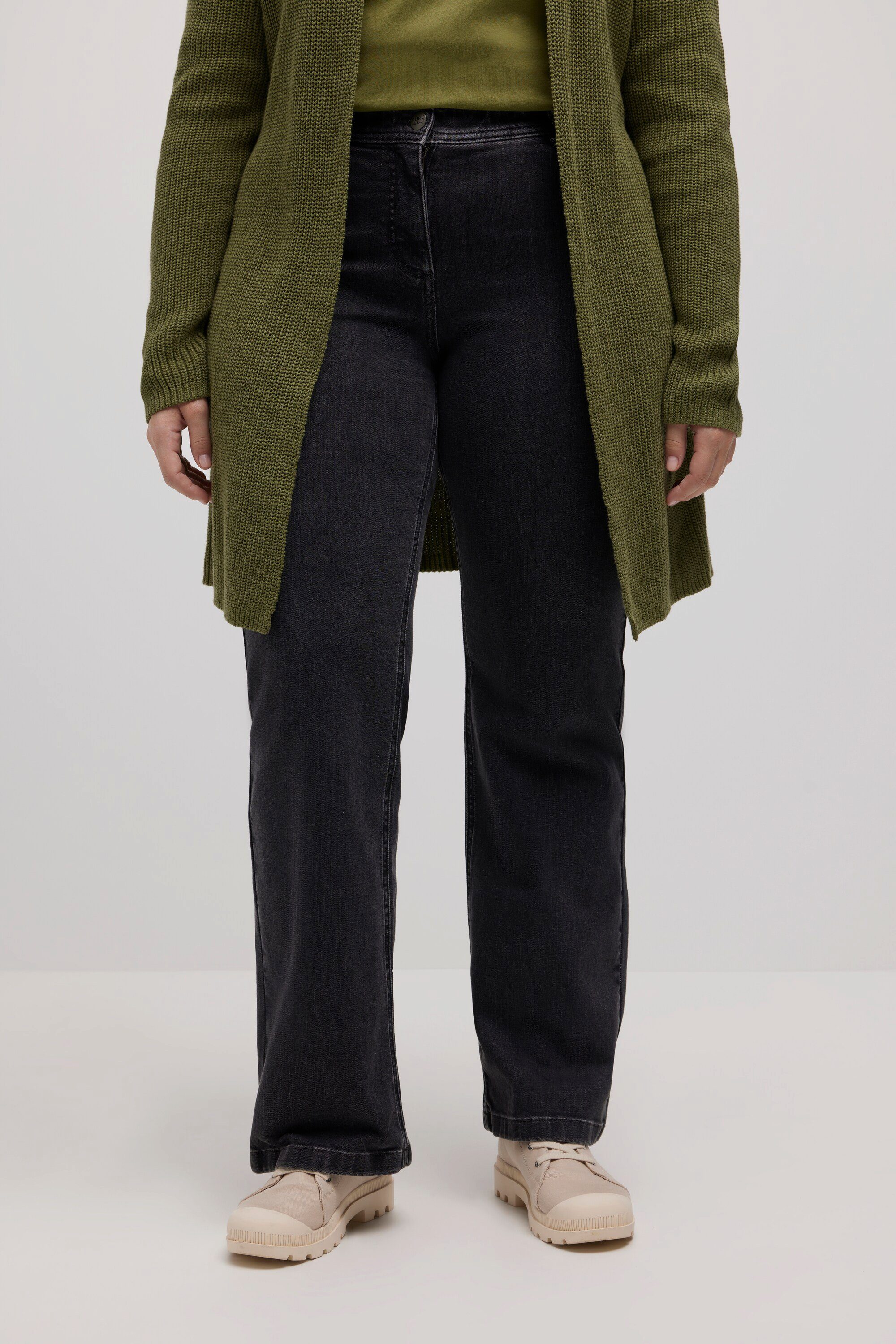 Ulla Popken 5-Pocket-Form Mary Jeans gerade Regular-fit-Jeans Biobaumwolle