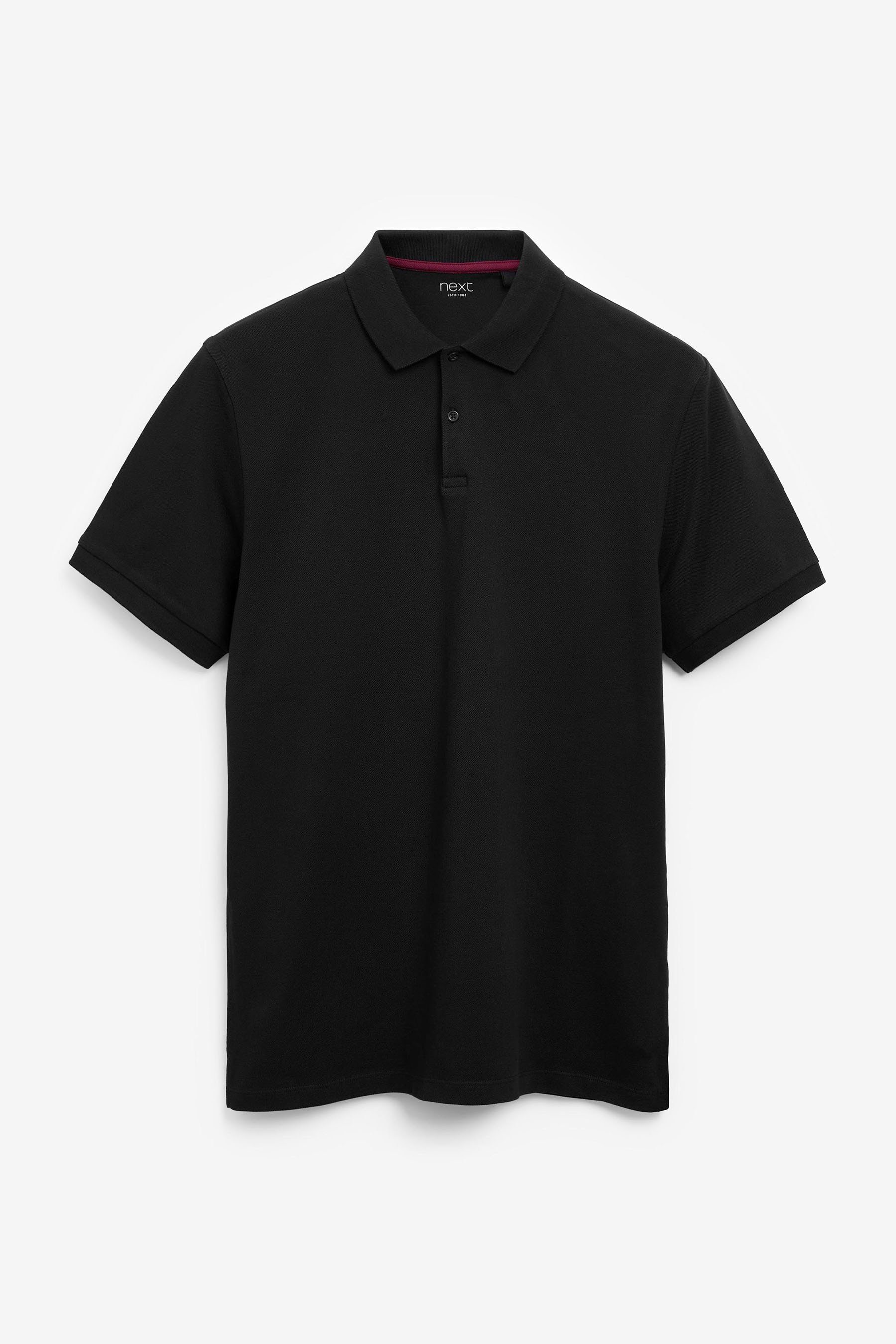 Next Poloshirt Piqué-Poloshirt (1-tlg) Black Plain