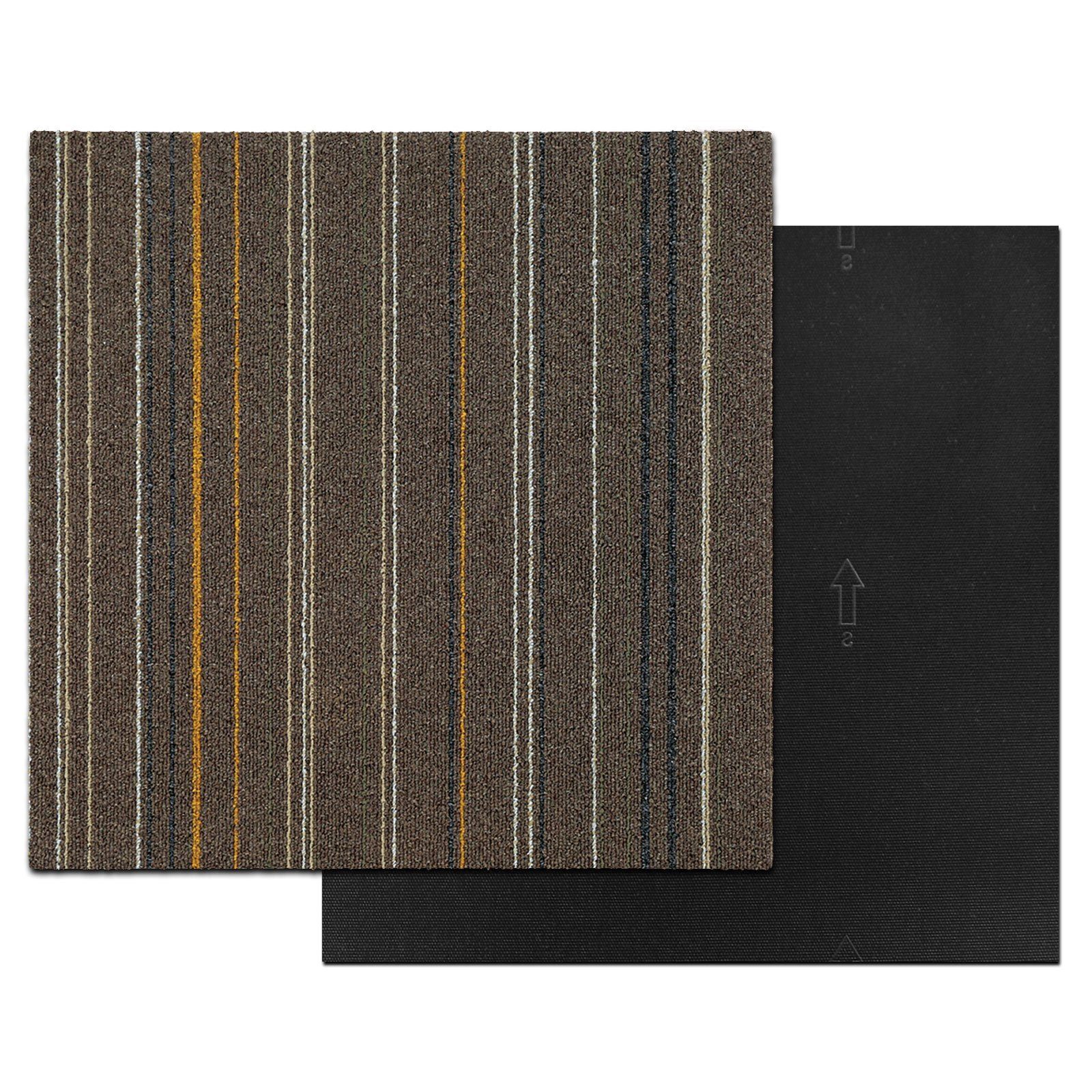 Karat Teppichfliese Krakau, Fliese, Bodenschutz, verschiedene Farben, 50x50 cm, Quadratisch, Höhe: 6 mm, Selbstliegend