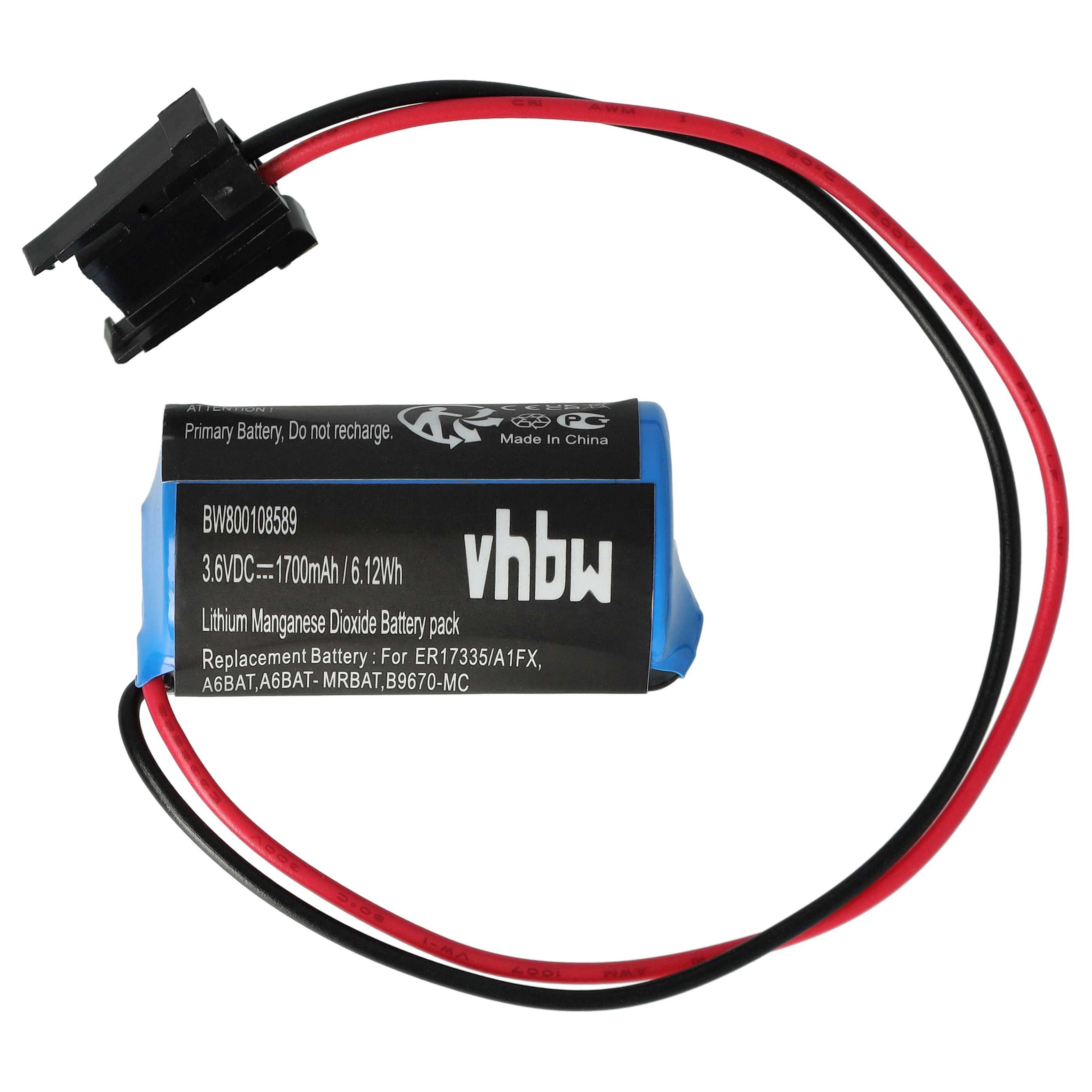 vhbw Batterie passend für Mitsubishi Elektronikgeräte (1700 mAh, 3,6 V, Akku Batterie Li-MnO2 1700 mAh (3,6 V, 1 St), Leistungsfähige Ersatz-Batterie für Industrie Controller