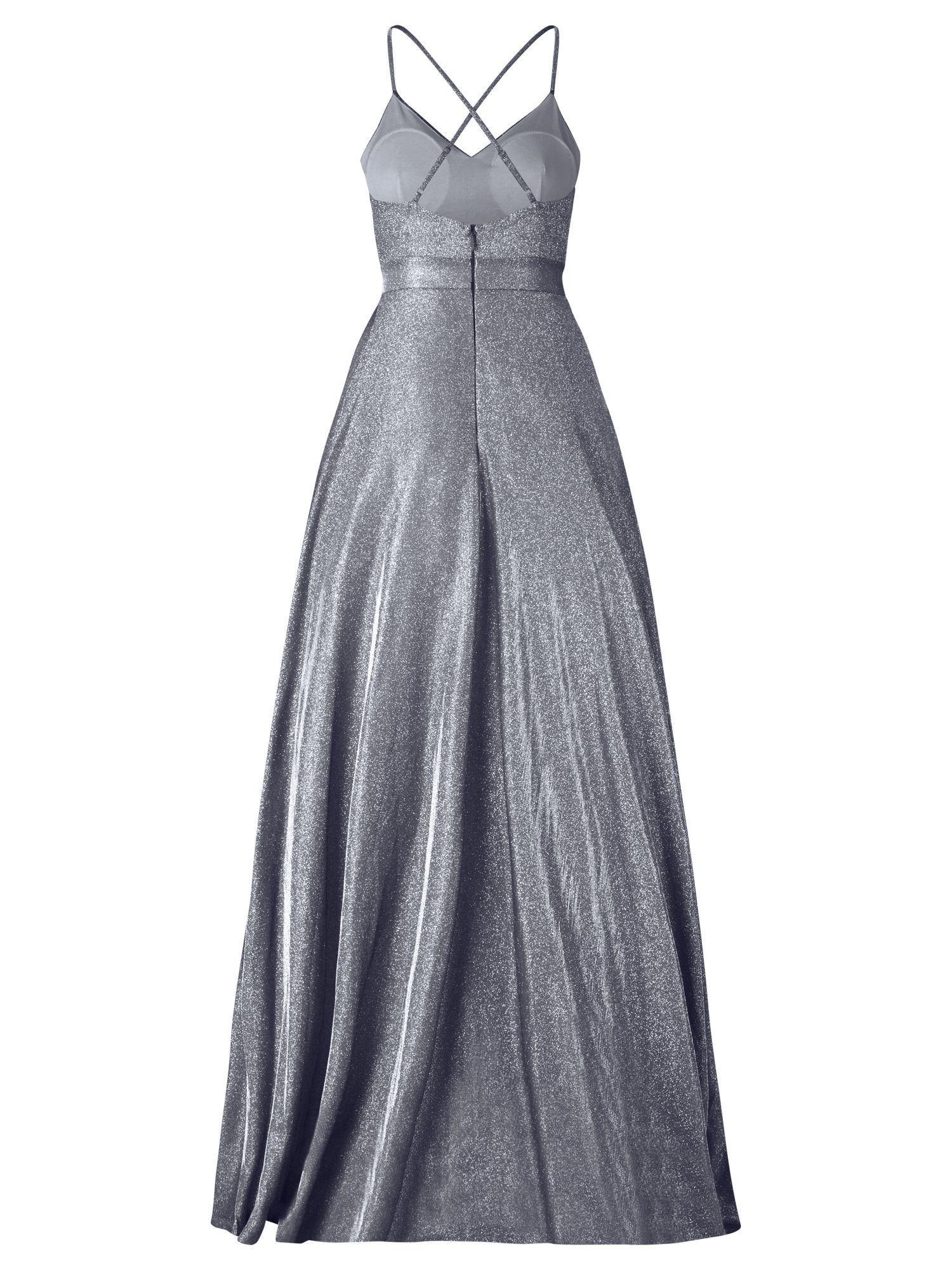 Apart Abendkleid blau-silber Herzausschnitt mit