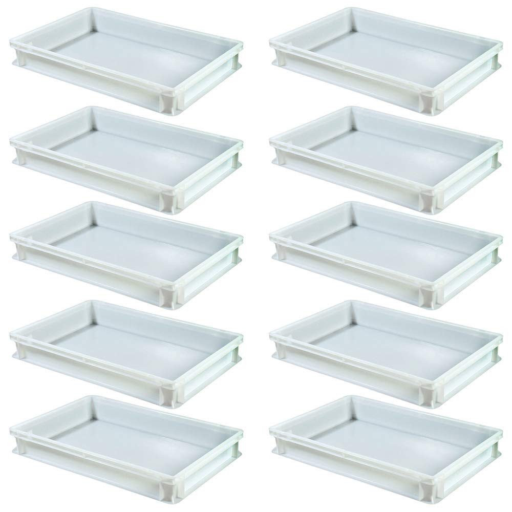 BRB-Lagertechnik Aufbewahrungsschüssel 10 Teigbehälter, LxBxH 600x400x90 mm, Farbe weiß, Polyethylen-Kunststoff