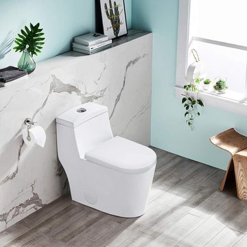 EUGAD WC-Sitz (1-St), Toilettendeckel mit Absenkautomatik D Form Weiß
