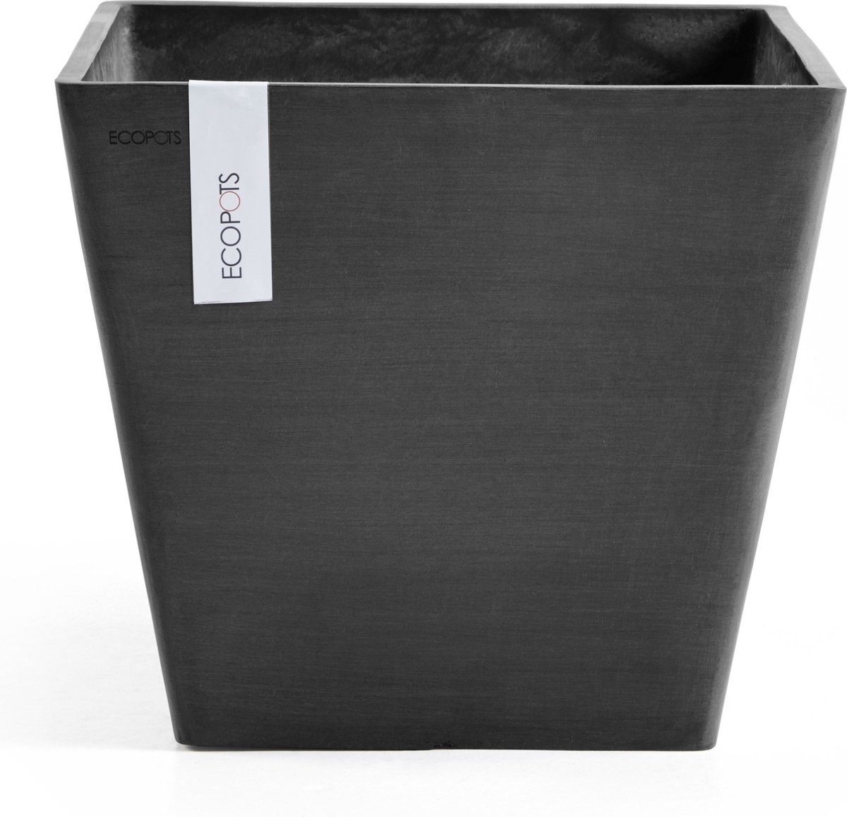 ECOPOTS Blumentopf Rotterdam 30 - Dunkelgrau - 29,5 x 26,4 cm, quadratisch (1 St), quadratisch, dunkelgrau