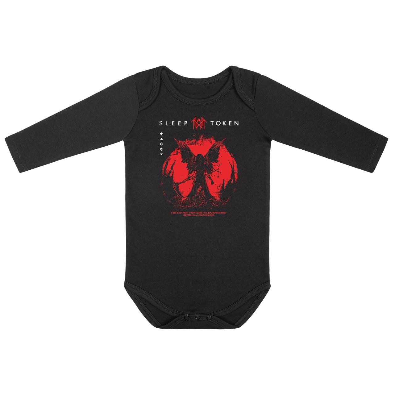 Metal Kids Langarmbody mit Sleep Token (Red Reaper Angel) Aufdruck für Babys (0–24 M)
