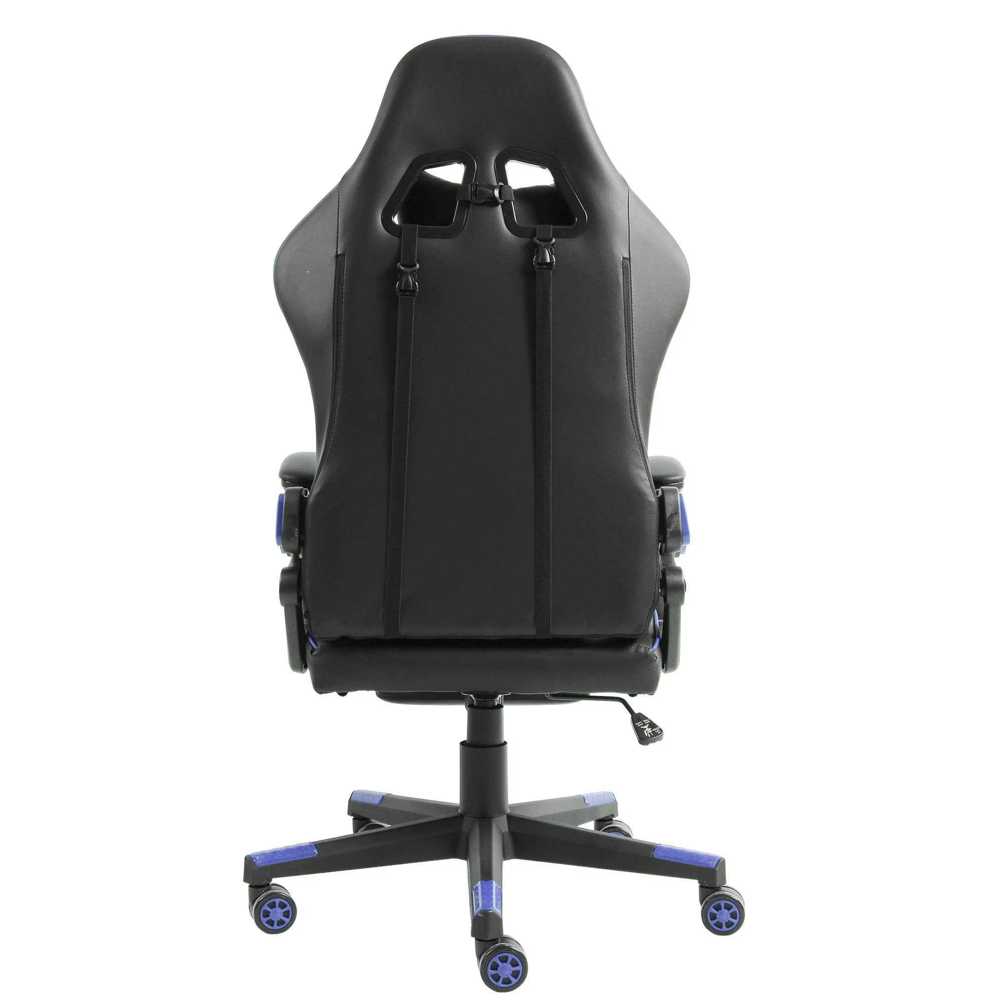 Armando Stück), Fußstütze Schwarz/Blau Racing-Design (1 Gaming Chefsessel Chair PC-Stuhl Bürostuhl TRISENS Chefsessel