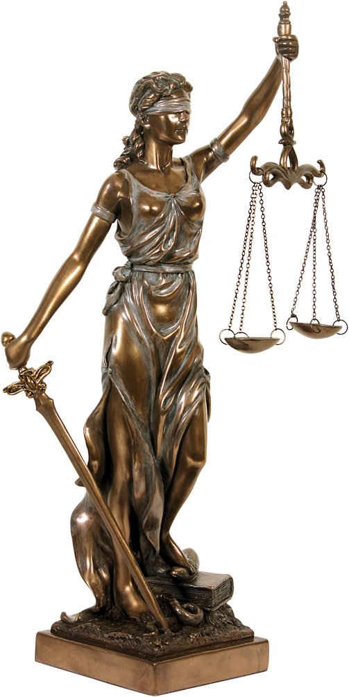 MystiCalls Dekofigur Justitia Figur bronziert 35 cm Göttin der Gerechtigkeit Anwalt BGB, Sammelfigur, Dekorationsobjekt, Sammlerfigur, Dekofigur, Indoor