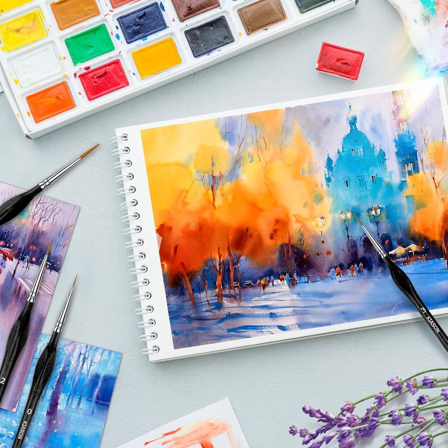 FELIXLEO Pinsel Detail Pinsel Set für Acrylfarben Künstler Modellbau, (8 St)