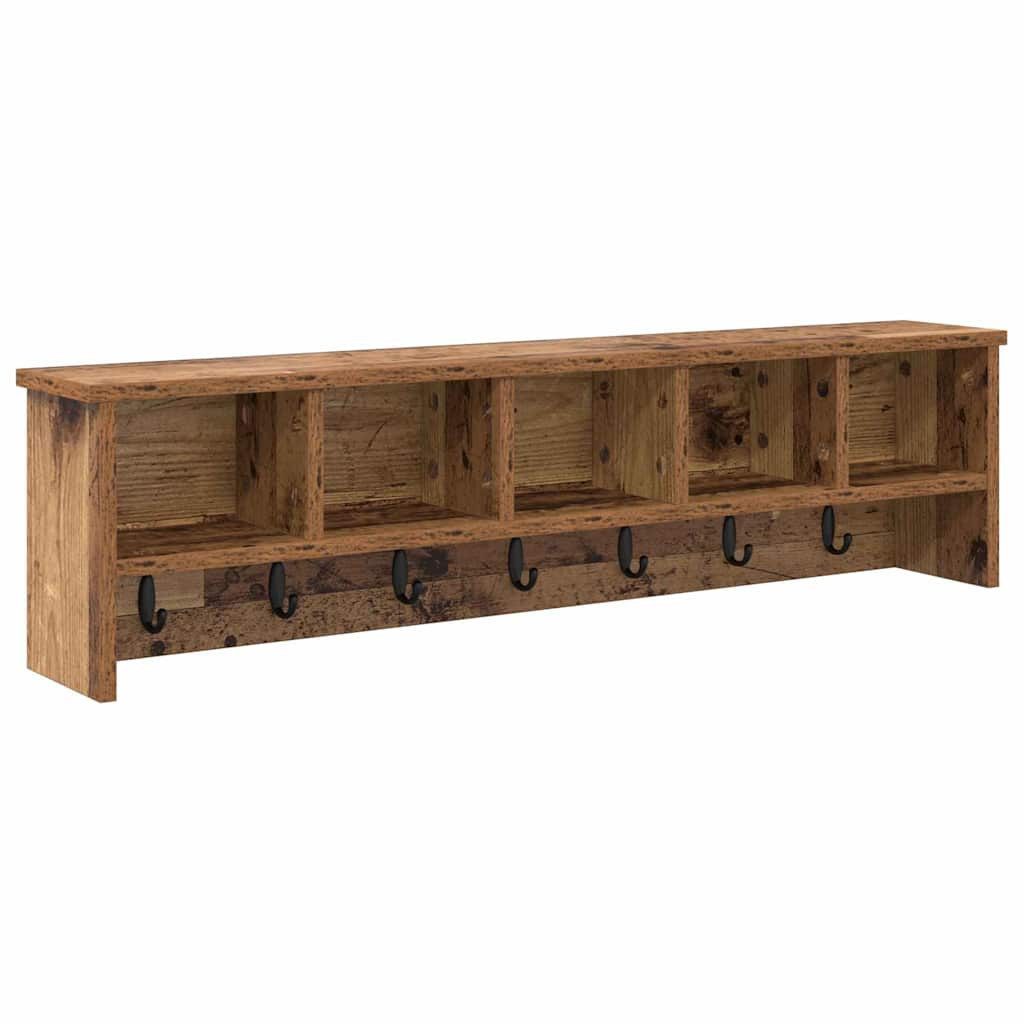 vidaXL Regal Wandmontierter nachttisch Wandhalterung Altholz Holzwerkstoff, 1-tlg.