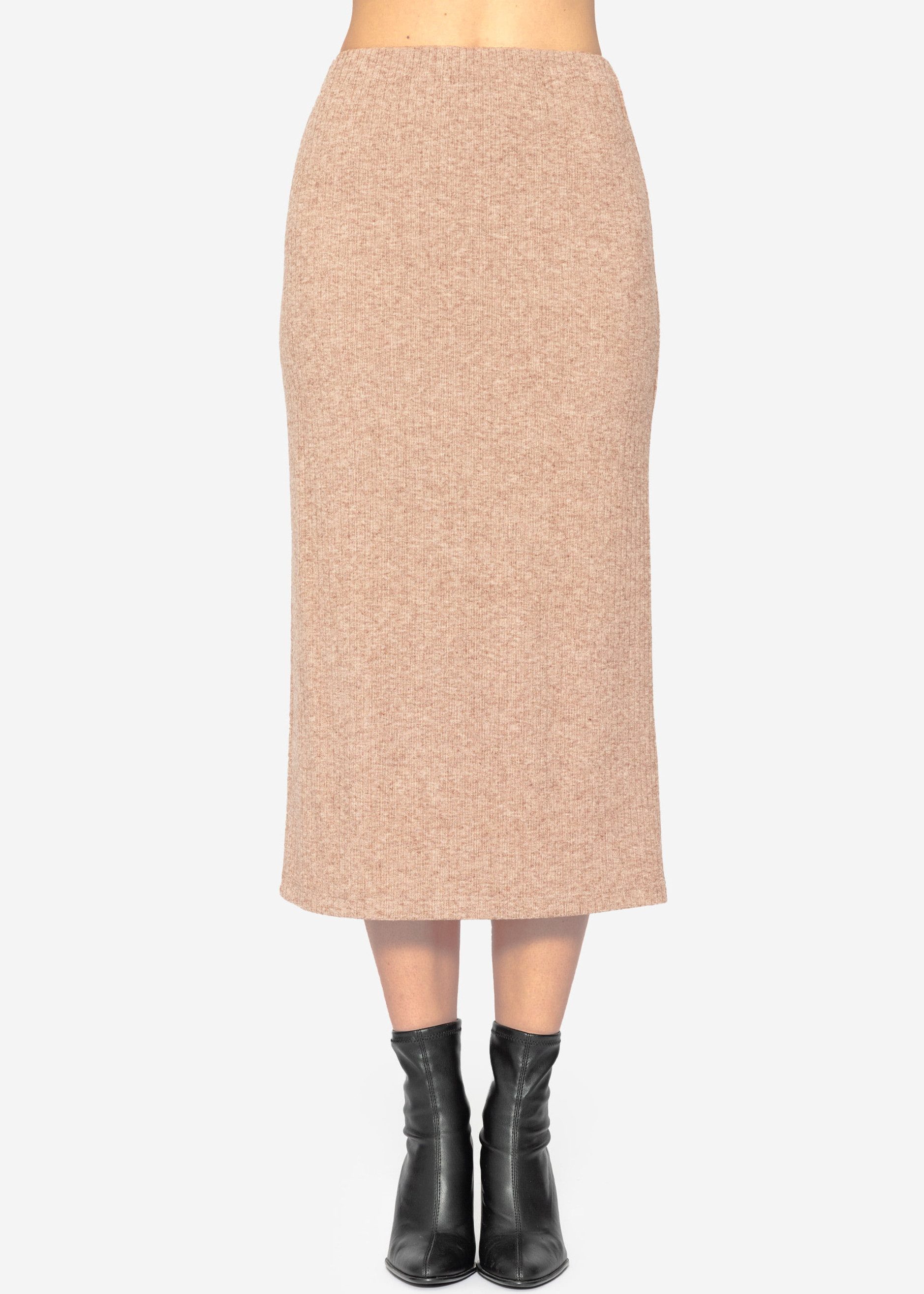 SASSYCLASSY Strickrock Gerippter Midirock Damen mit günstig online kaufen