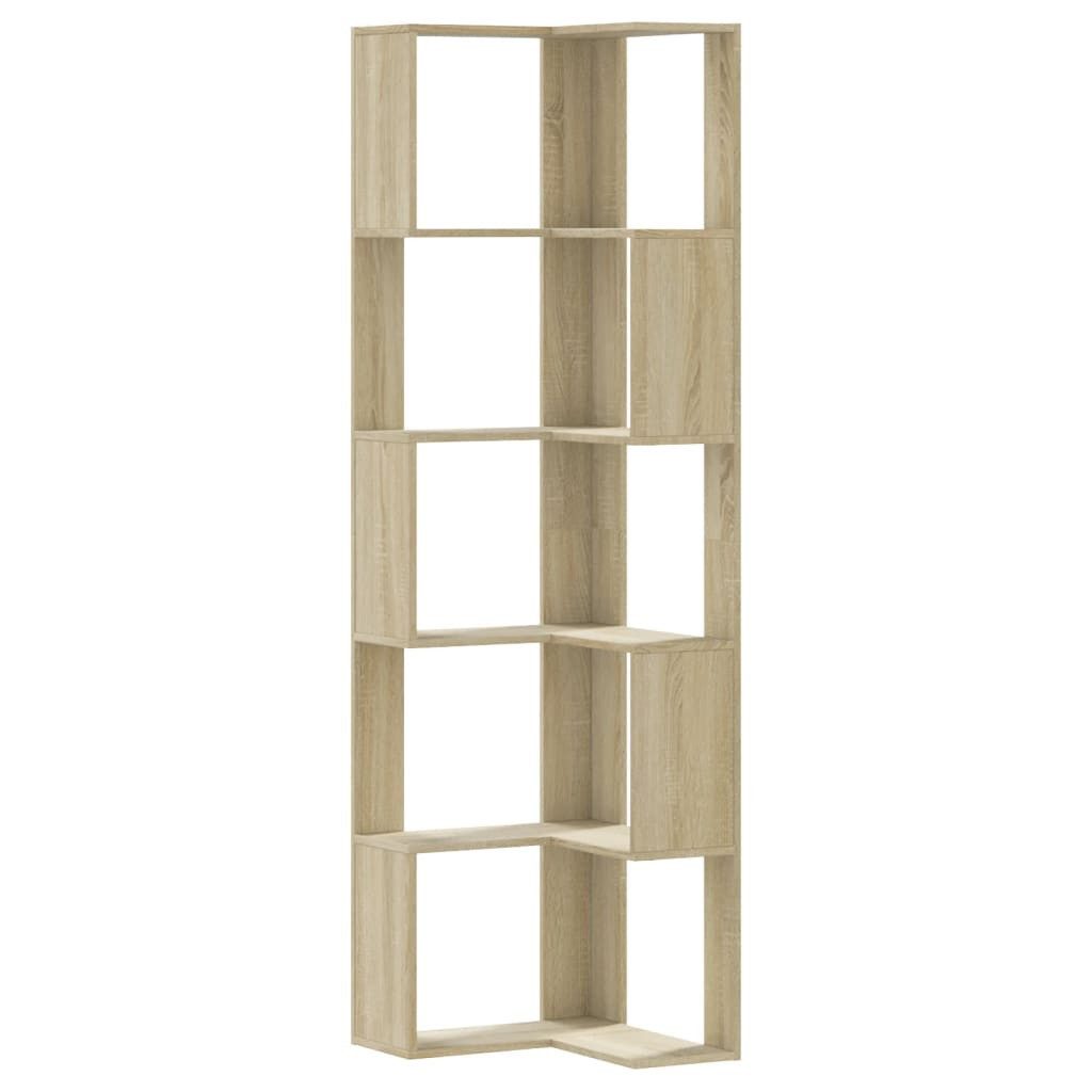 vidaXL Bücherregal Eck-Bücherregal 5 Böden Sonoma-Eiche günstig online kaufen