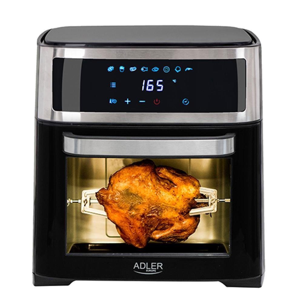 ADLER EUROPE Heißluftfritteuse AD 6309, 2500 W, 13 L Mini Ofen, Airfryer Fritteuse ohne Fett mit LDC-Anzeige