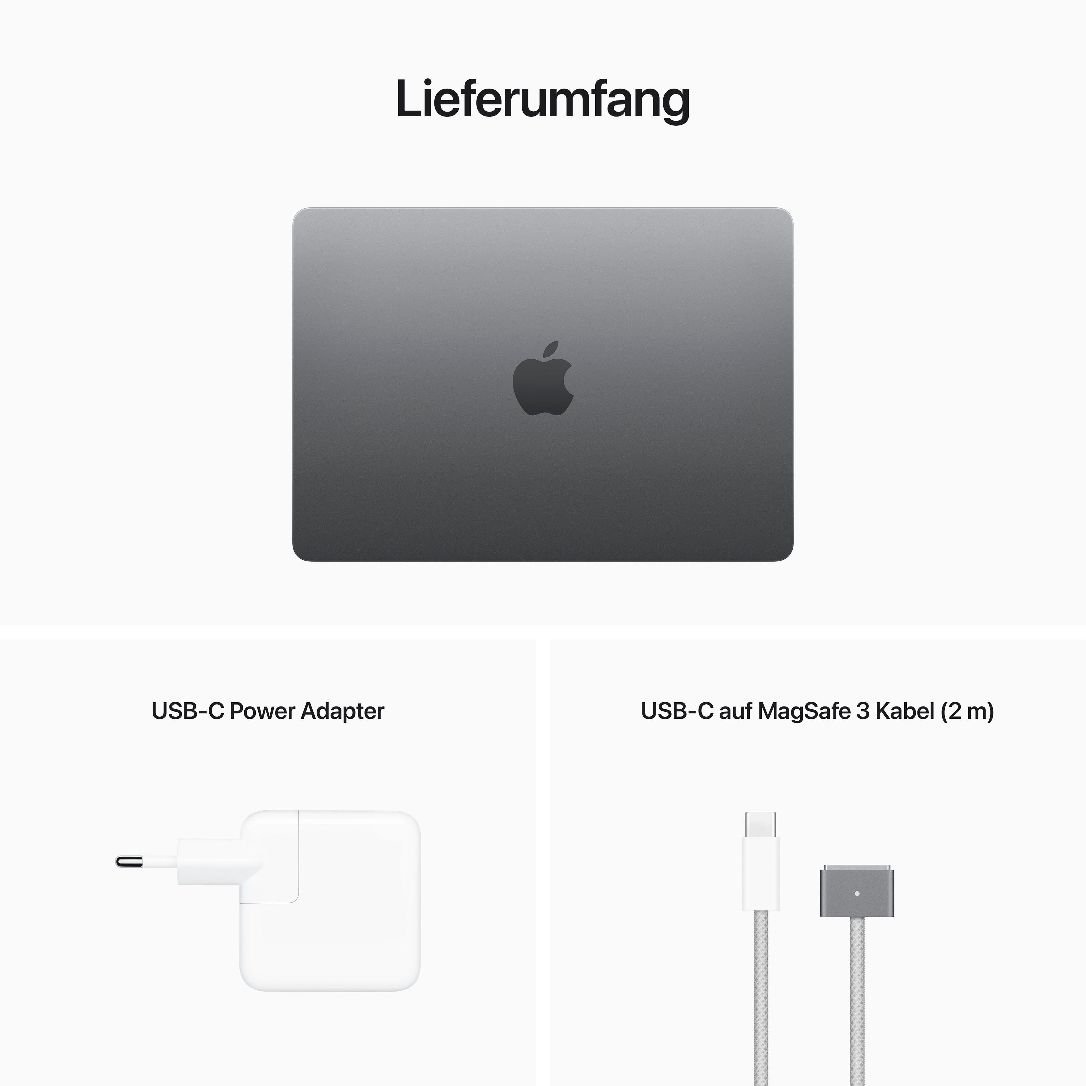 Apple MacBook GB CPU, Notebook space SSD) 512 cm/13,6 8-Core (34,46 gray M2, Zoll, Air Apple