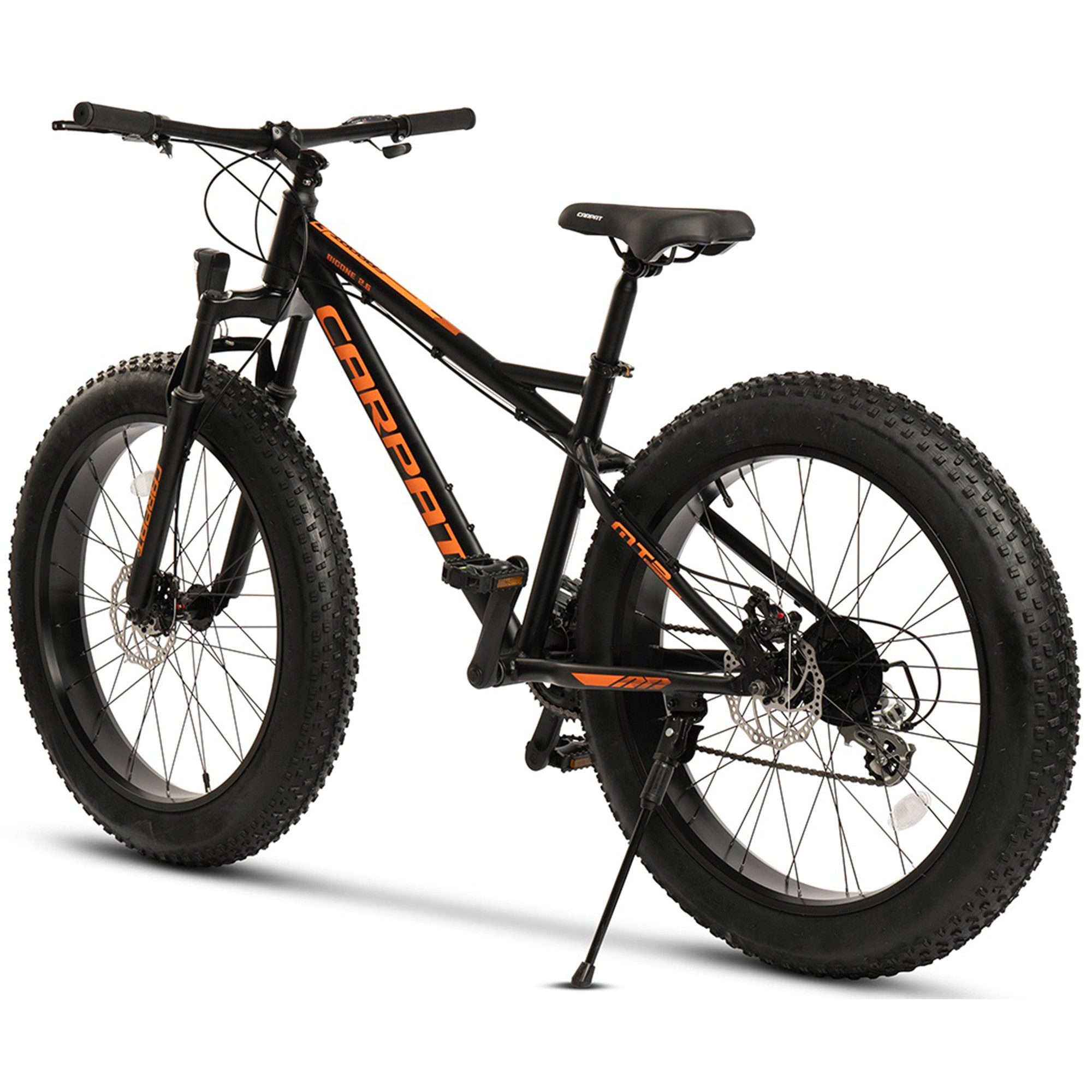 CARPAT SPORT Fatbike 26 Zoll 4.0 Mountainbike MTB für Herren Damen und Jungen, 16 Gang Shimano Altus Schaltwerk, Kettenschaltung, Jugendfahrrad, Hardtail Fahrrad mechanische scheibenbremse