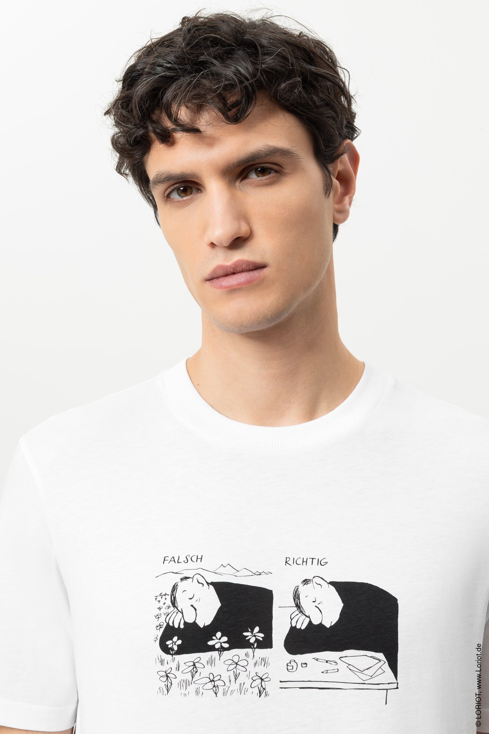 Mey Pyjamaoberteil Mey male T-Shirt Serie mey x LORIOT (1-tlg) Limited Edition mit LORIOT
