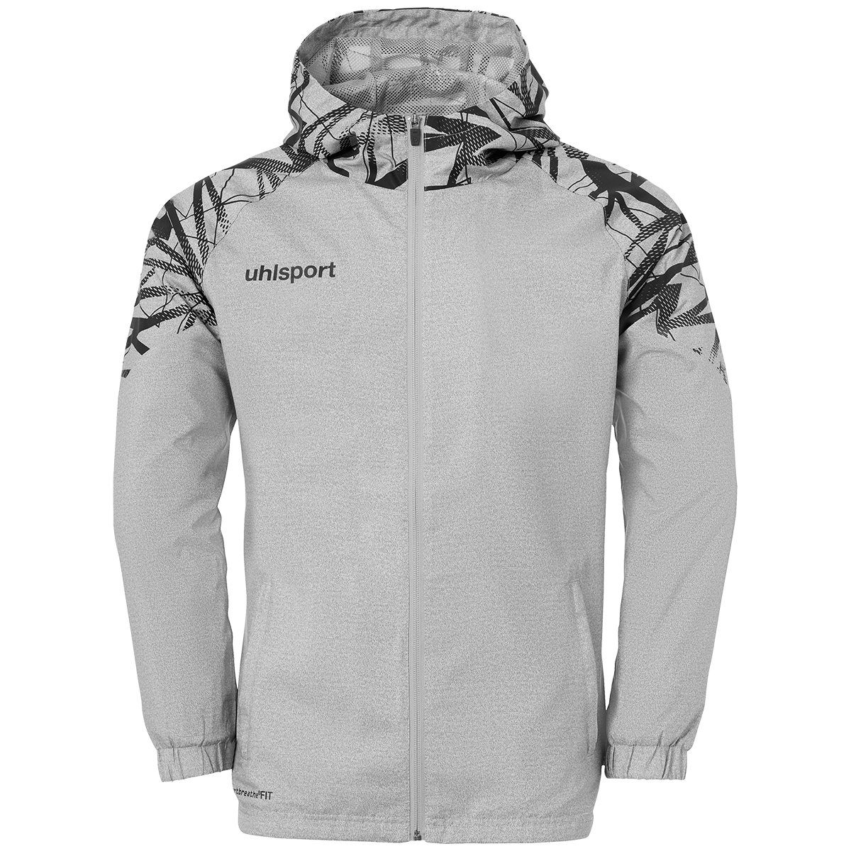 uhlsport Kapuzensweatjacke uhlsport Kapuzenjacke dark melange/schwarz grau