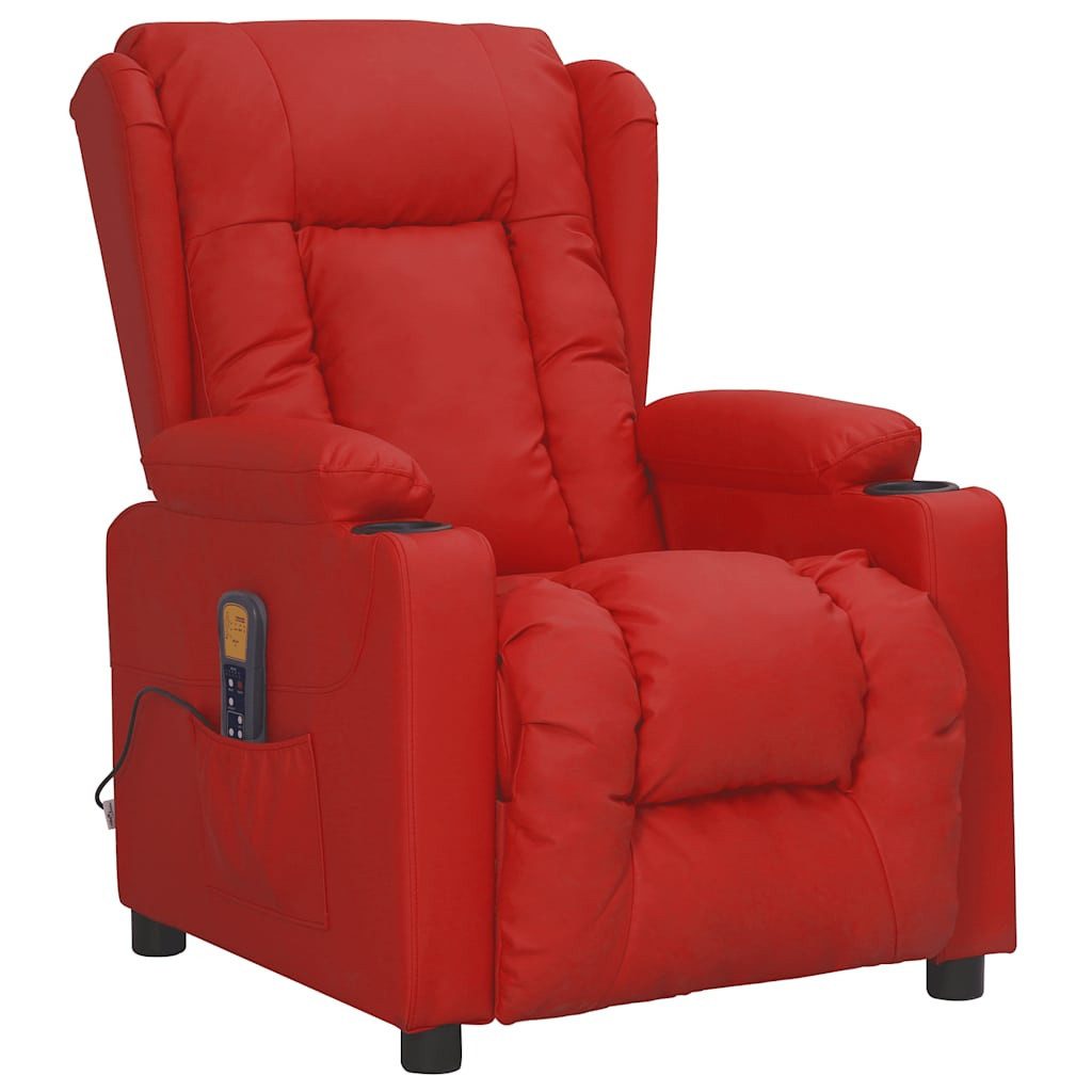 vidaXL Massagesessel Massagesessel Weinrot Kunstleder (1-St)