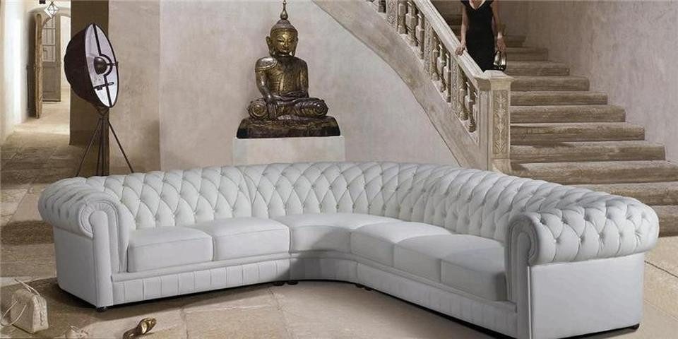 Xlmoebel Chesterfield-Sofa Ecksofa aus Leder im Chesterfield-Stil mit hochwertiger Polsterung, Hergestellt in Europa