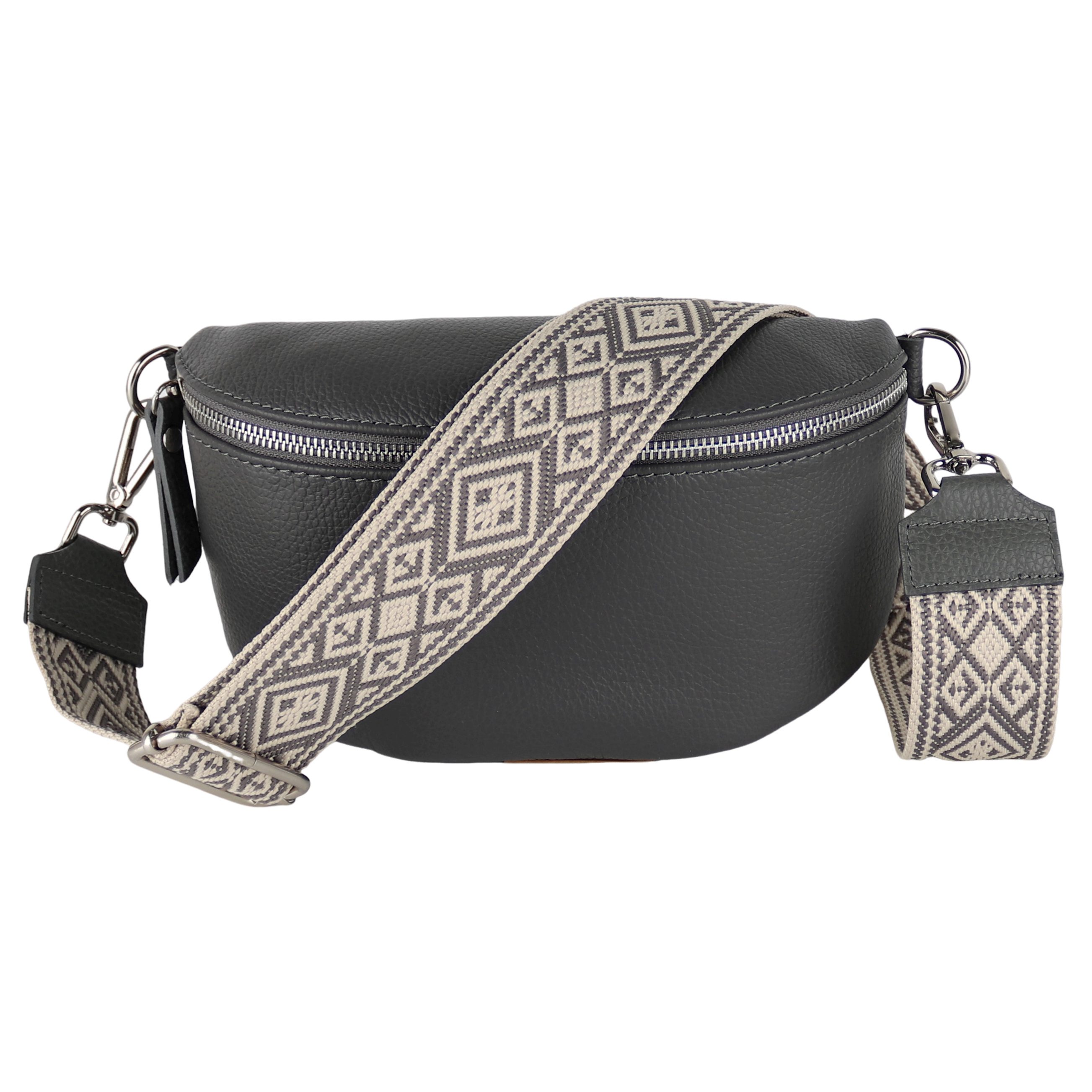 Bauchtasche Damen, Echtleder, Made in Italy, Umhängetasche, Brusttasche