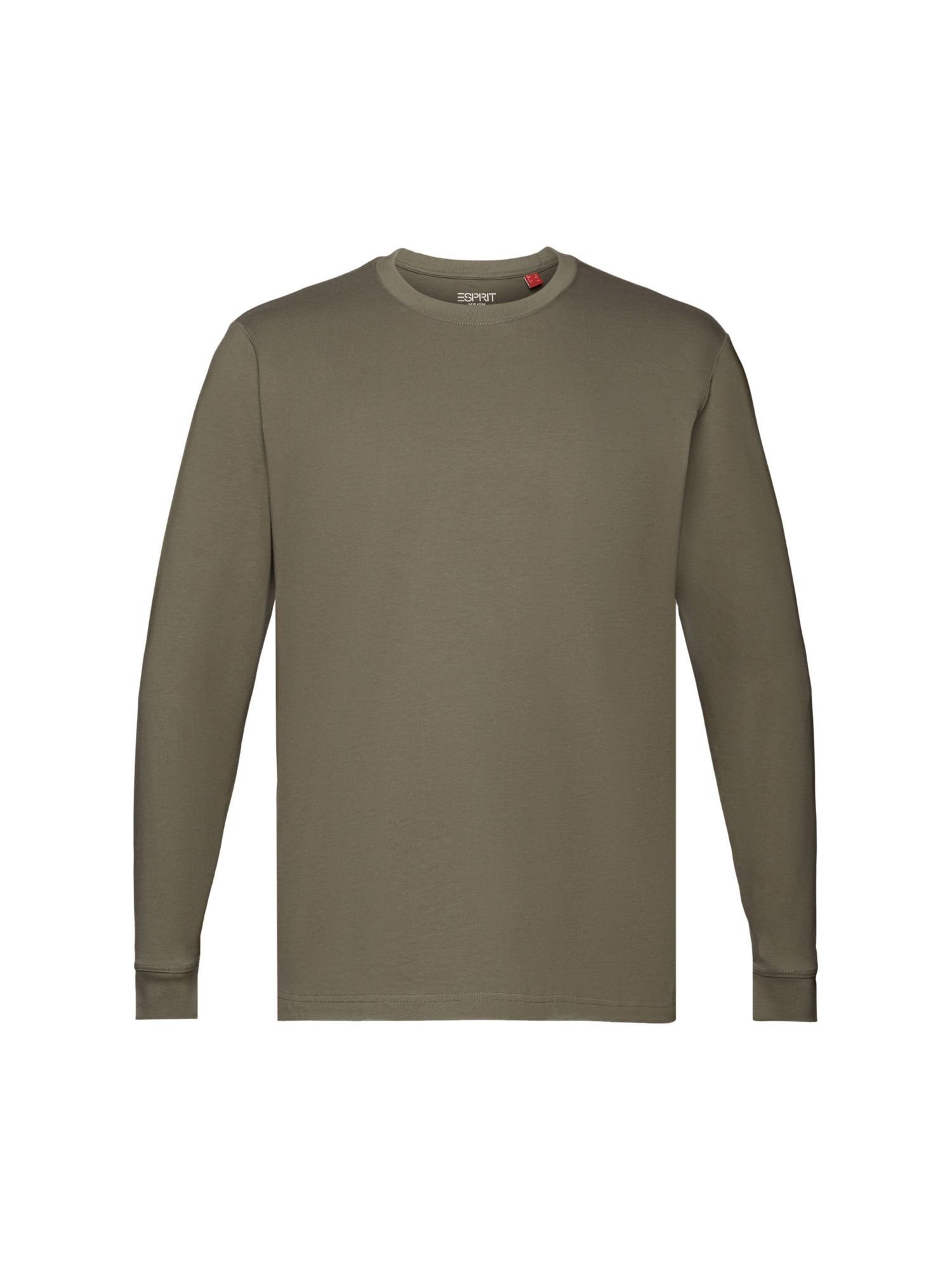 100 % Jersey, Langarm-Top aus GUNMETAL (1-tlg) Langarmshirt Esprit Baumwolle