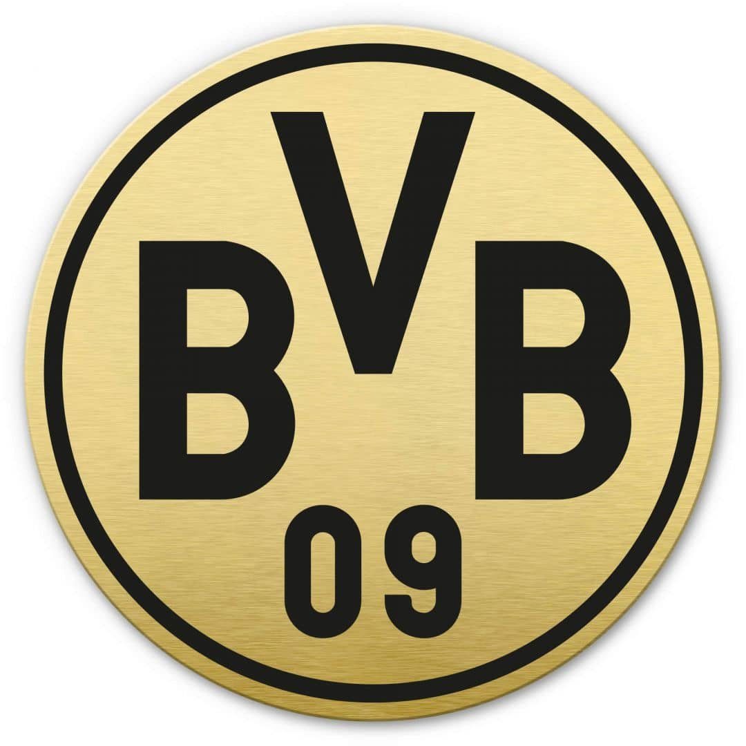 Dortmund modern Logo, Gemälde Bilder 09 Fußball Poster Borussia Retro Wohnzimmer Dortmund Fans BVB Metalloptik Borussia