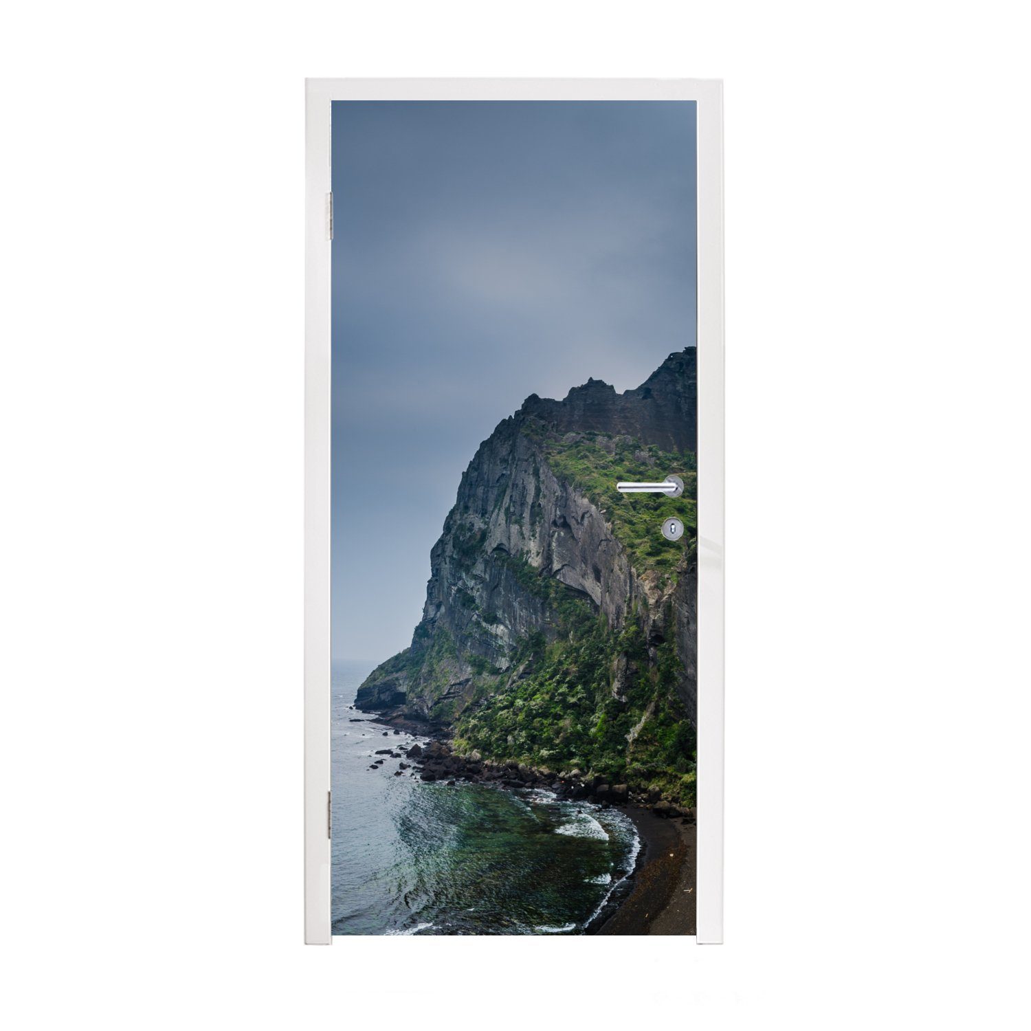 MuchoWow Türtapete Blick auf das Meer bei Jeju-do in Südkorea, Matt, bedruckt, (1 St), Fototapete für Tür, Türaufkleber, 75x205 cm