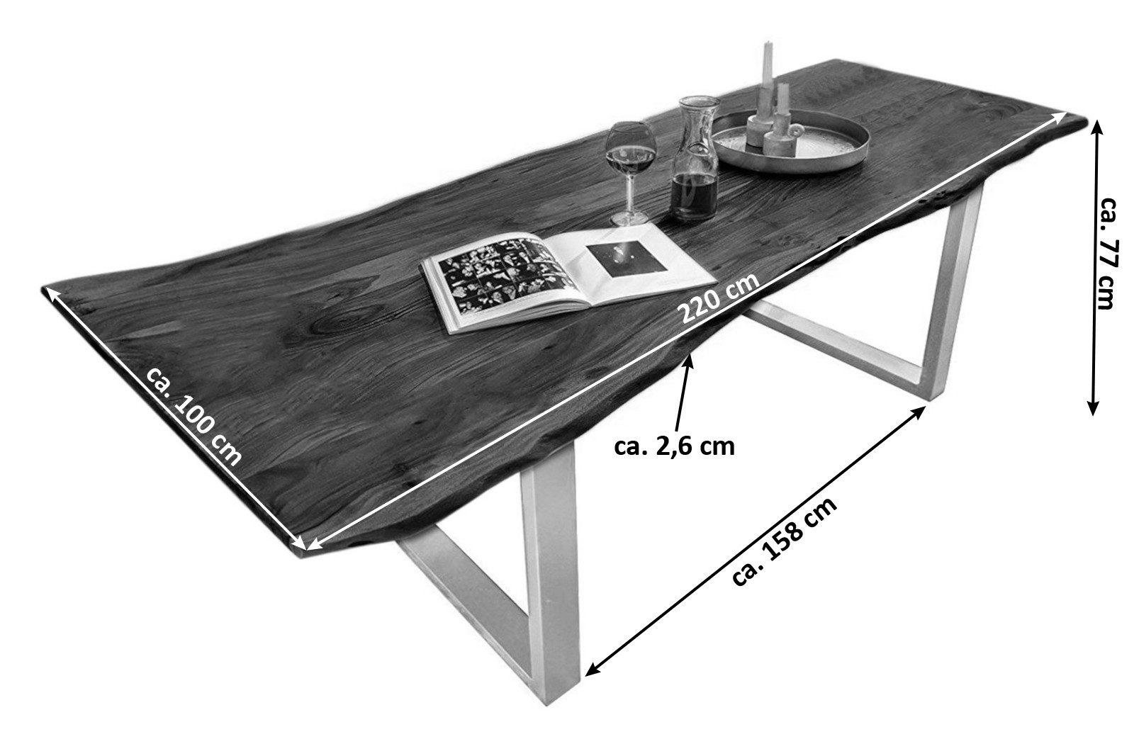 SAM® Baumkantentisch Kapalua, Baumkante, Akazienholz massiv, günstig online kaufen
