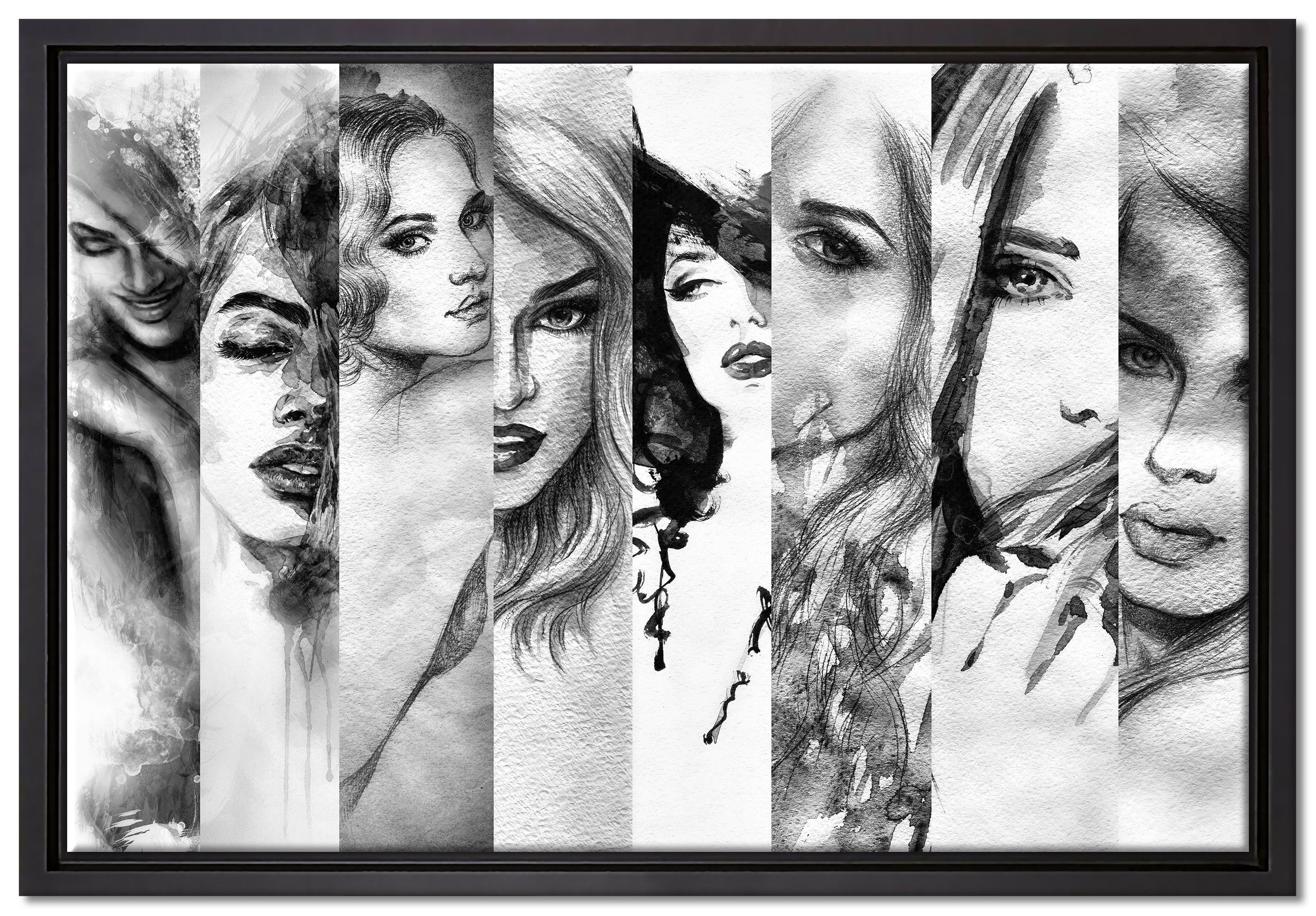 Pixxprint Leinwandbild Haar Frisuren, Wanddekoration (1 St), Leinwandbild fertig bespannt, in einem Schattenfugen-Bilderrahmen gefasst, inkl. Zackenaufhänger. Reduzierter Preis € 29,95. Unverbindliche Preisempfehlung € 39,95