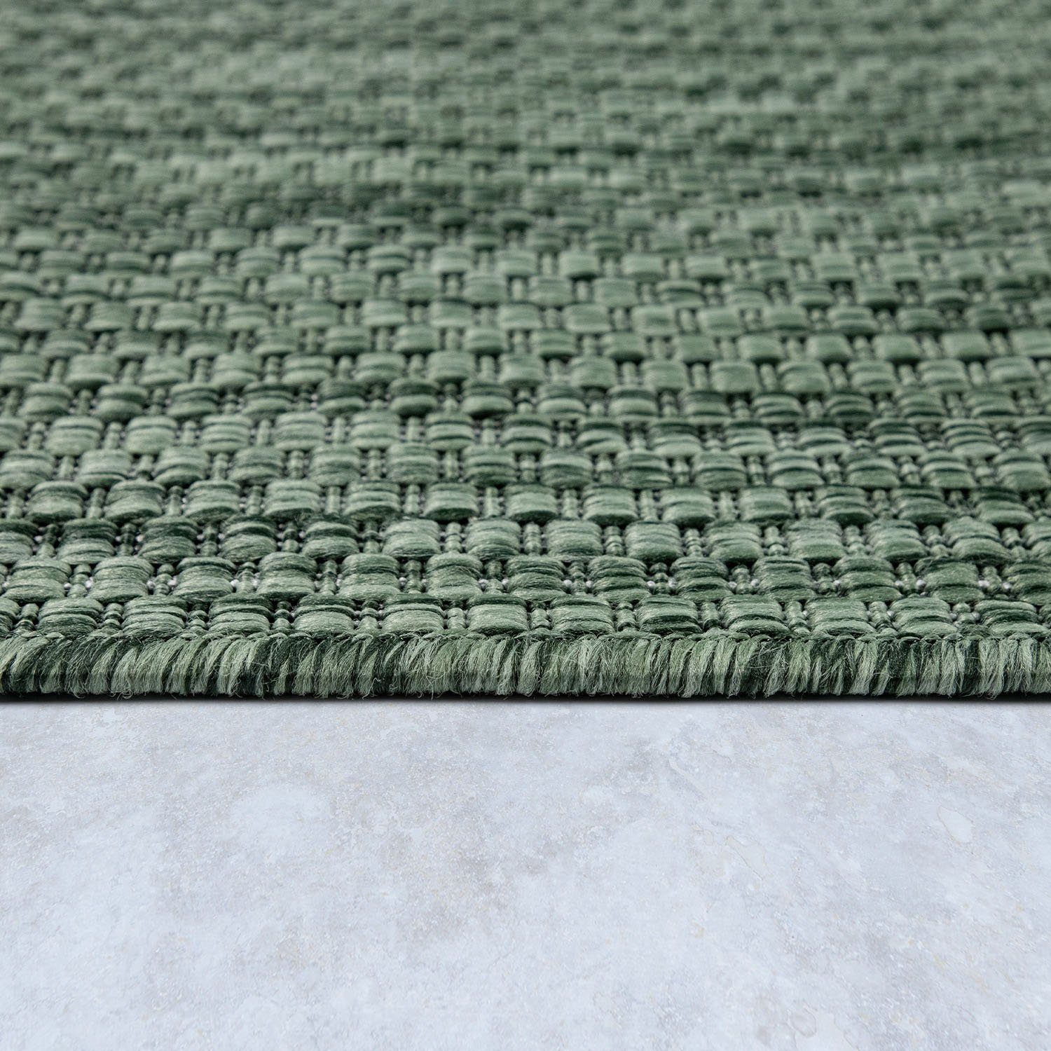 Outdoor grün Teppich Venedig, meliert, Flachgewebe, Home geeignet Höhe: 4 Sisal-Optik, UV-beständig, affaire, mm, rechteckig,