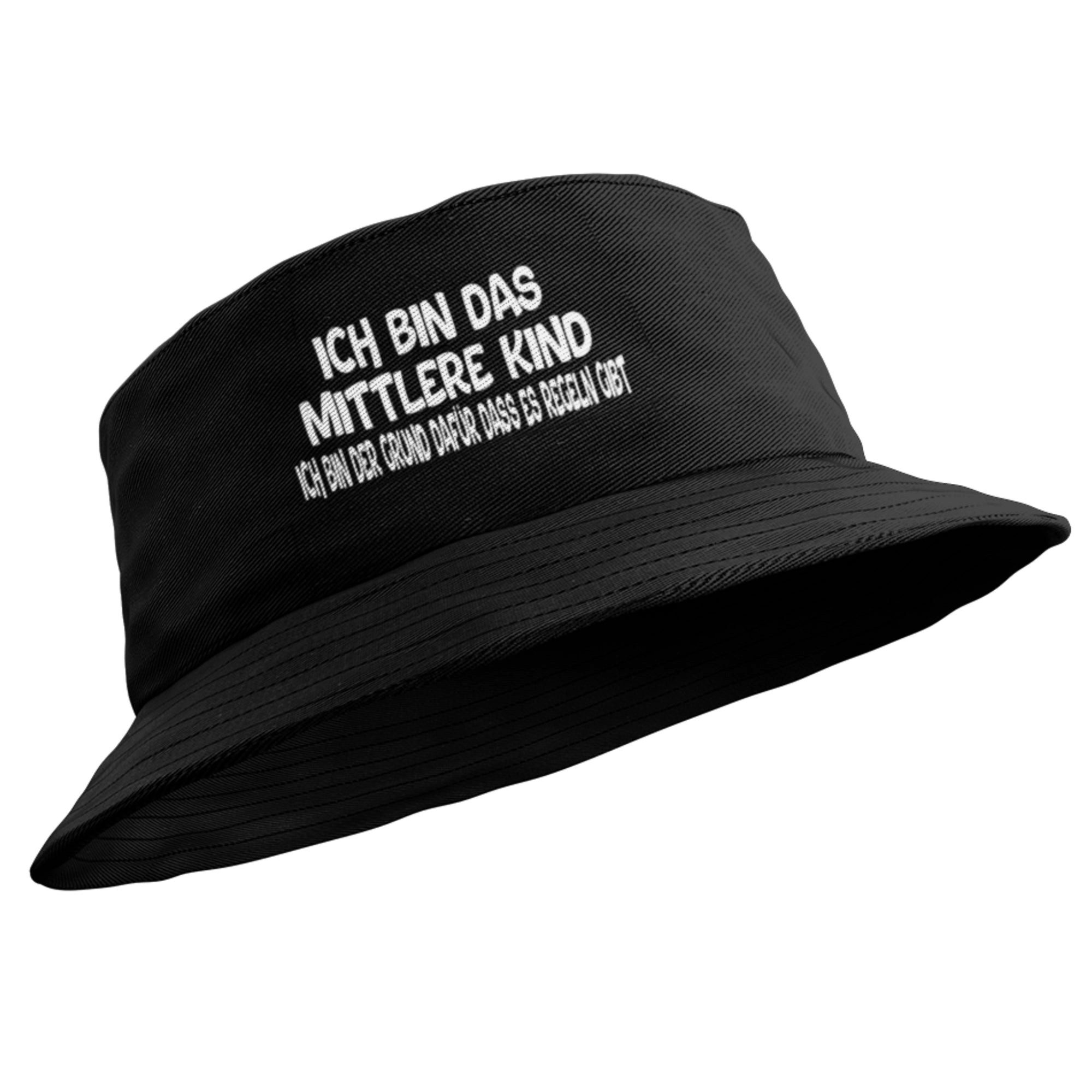 Herzbotschaft Sonnenhut 3er Set Bucket Hats Ich bin das jüngste das mittlere das älteste Kind (Unisex Einheitsgröße, Sommerhut mit Spruch, Festivalhut, Fischerhut) für Damen & Herren