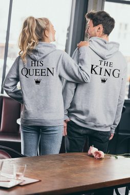 Couples Shop Kapuzenpullover The King & His Queen Hoodie für Paare mit modischem Print