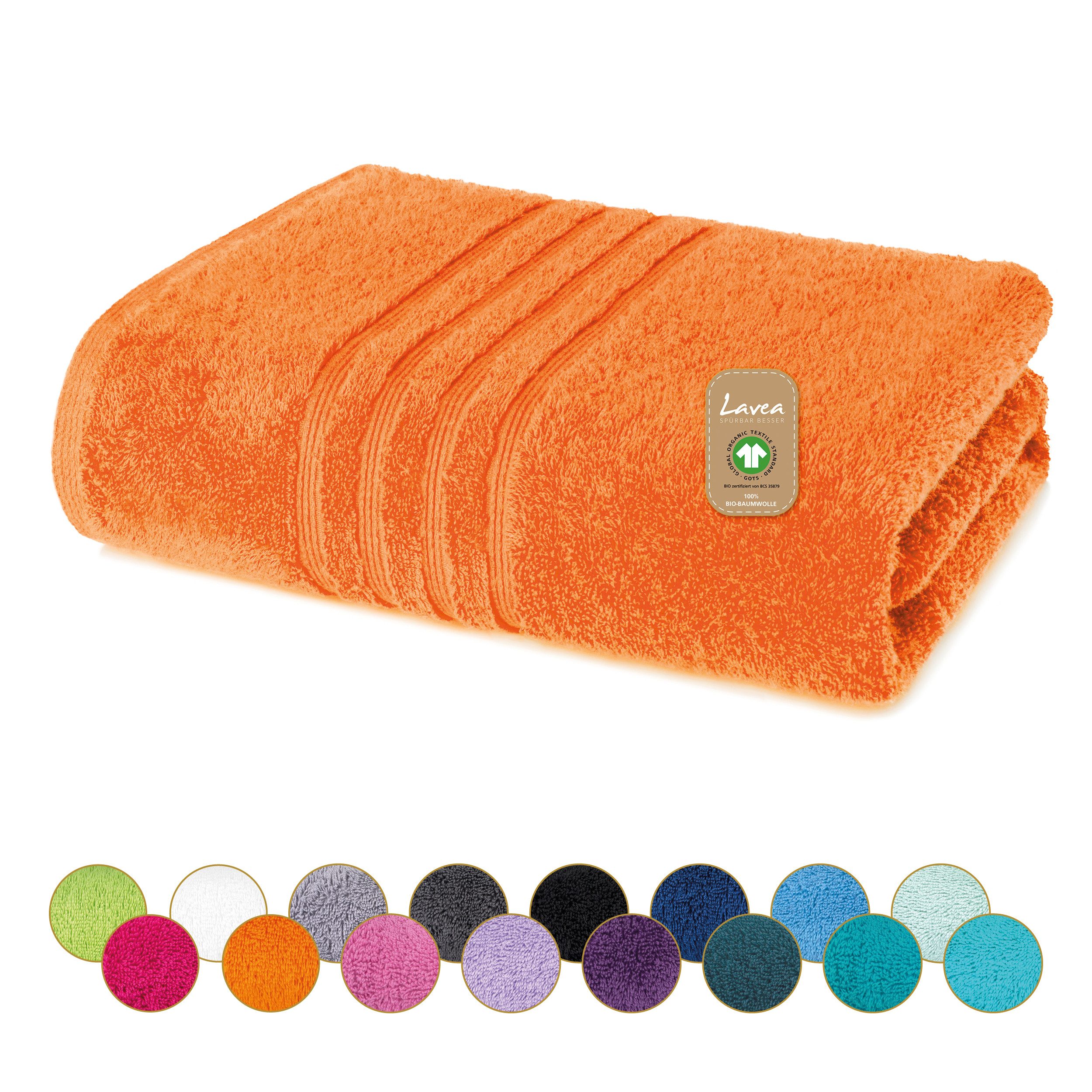 Lavea Badetuch Bali Duschtuch 100x150 cm Duschtuch 70x140 cm, Weiches Bio-Baumwollfrottee (1-St), pflegeleicht, GOTS-zertifiziert, extra saugstark mit 500g/m²