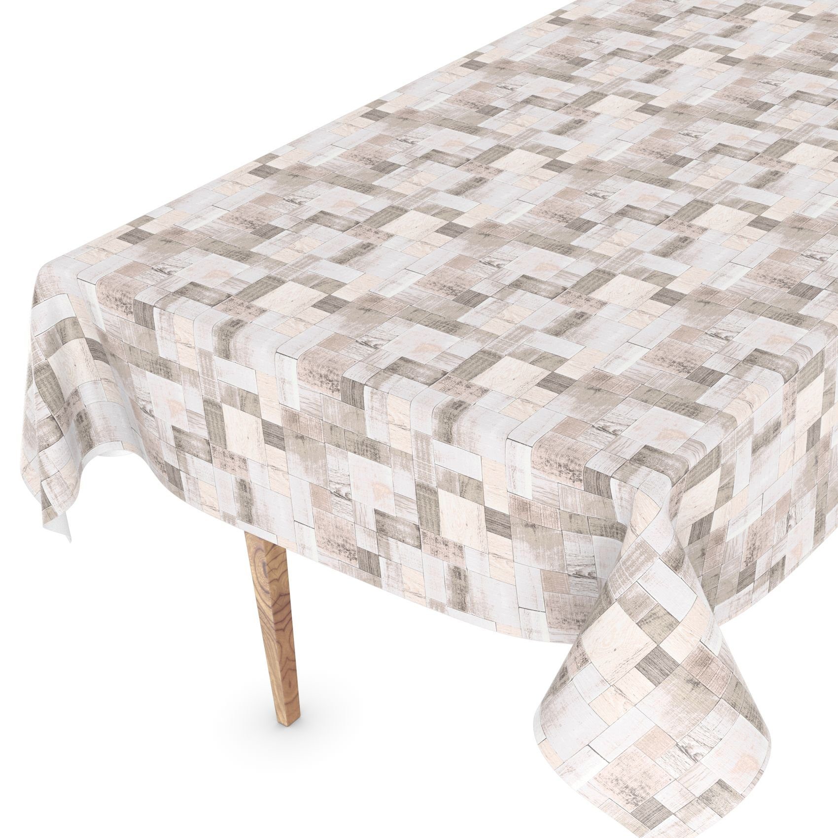 ANRO Tischdecke Wachstuchtischdecke Gartentischdecke Wachstischdecke (Einzelstück 1-tlg), Geprägt 140x100cm wasserabweisend